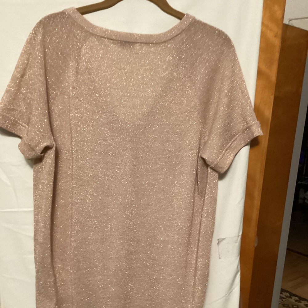 EQUIPMENT FEMME Gold rose metallic blouse Sz L - Picture 5 of 9